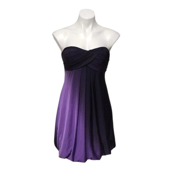 Xscape by Joanna Chen Strapless Purple Black Ombre Style X9686 Size 12 - Picture 9 of 9